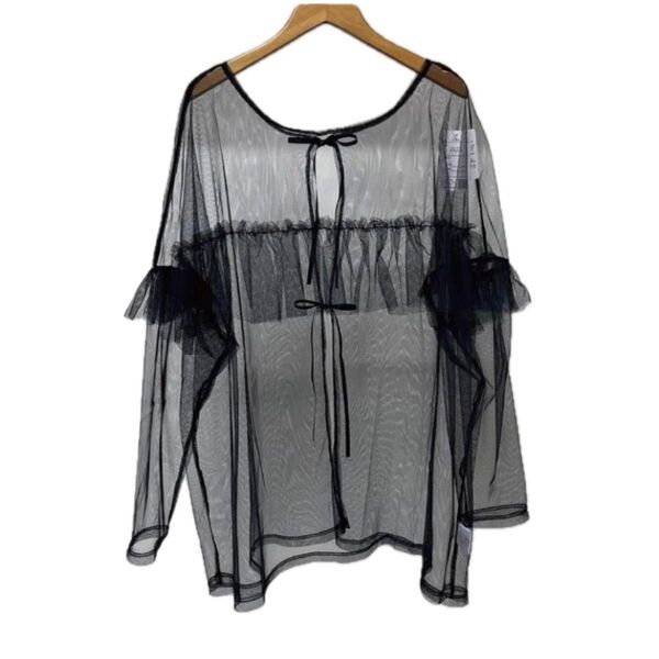 【新品】しまむら relache チュールフリルTシャツ ブラック Mサイズ
