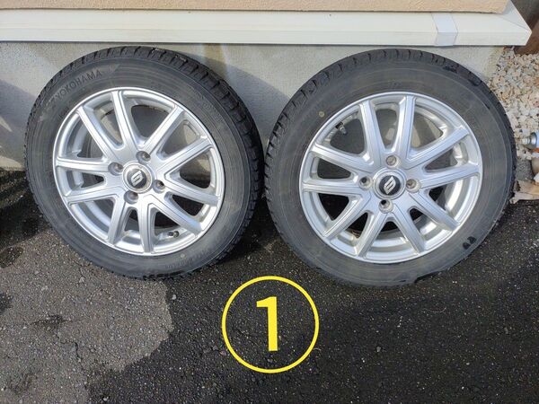 ヨコハマ スタッドレス タイヤホイール 155/65R14 4本中2本 ①
