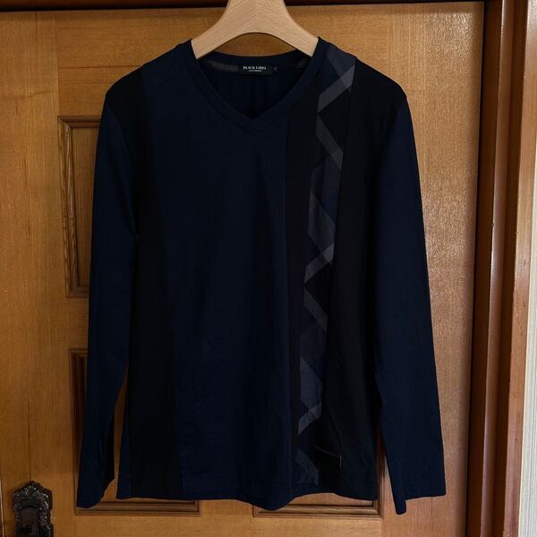 BLACK LABEL CREST BRIDGE Vネック カットソー M 長袖Tシャツ ロンT ネイビー