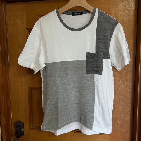 BLACK LABEL CRESTBRIDGEポケット付きTシャツ M 日本製 半袖 グレー 白