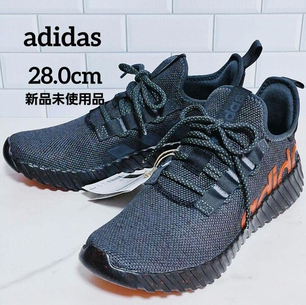 【新品】 adidas KAPTIR 3.0 スニーカー 28cm 黒 赤 軽量 ランニングシューズ