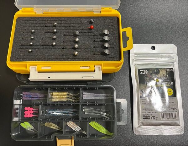 アジング、メバリング用 ワーム+ジグヘッド+ワーム用集魚剤 No.B38