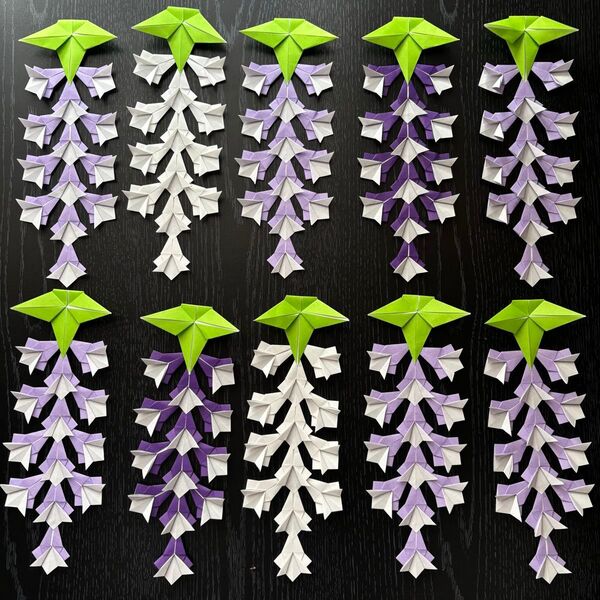 壁面飾り 5月 保育園 児童館 ハンドメイド 藤の花 10本