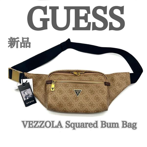 新品 未使用 タグ付 GUESS ゲス ボディ バム バッグ ショルダー モノグラム スクエア サコッシュ 鞄 かばん 正規品