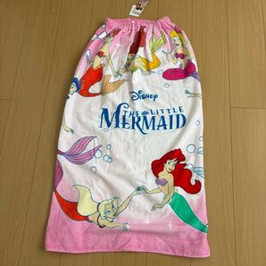 ディズニー プリンセス リトルマーメイド ラップタオル 巻きタオル スイミング プール スナップタオル プールタオル 100