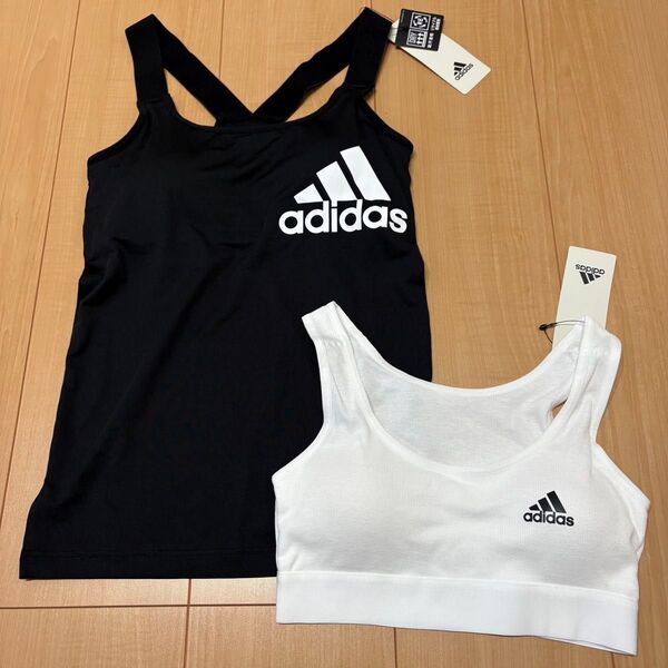 adidas アディダス ハーフトップ タンクトップ カップ付き 150