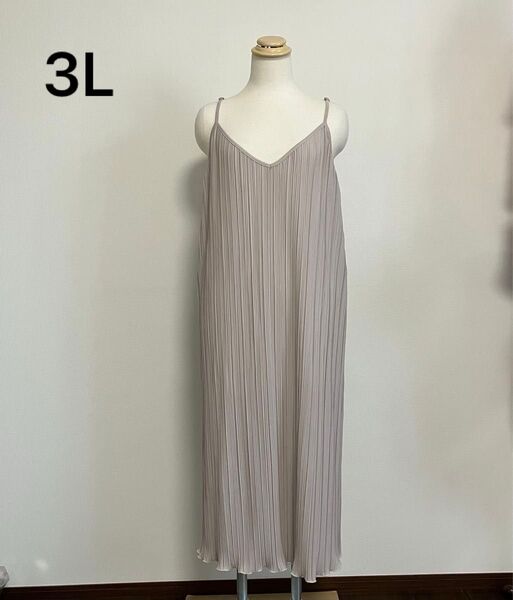 プリーツ キャミワンピ グレー系 3L
