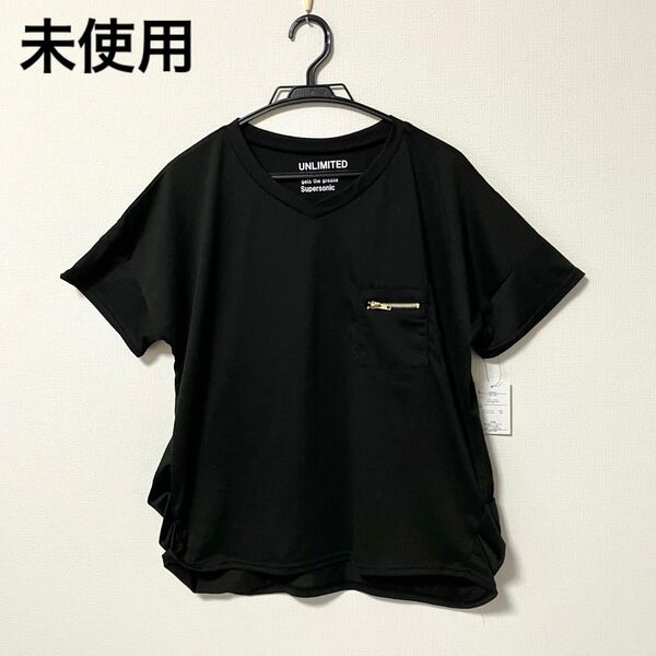 黒 カットソー Tシャツ トップス 未使用 半袖