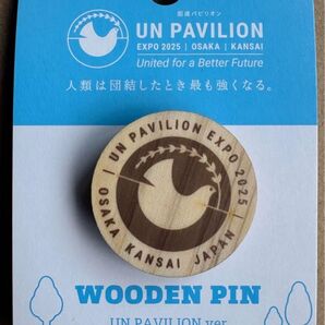 EXPO2025 大阪・関西万博 国連 パビリオン 万博限定 WOODEN PIN ピンバッジ 木製ピンズ 鳩