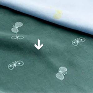 ミナペルホネン chouchoちょうちょ 2015年発売 刺繍生地 グリーン系 生地巾半分 約70㎝× 約50㎝