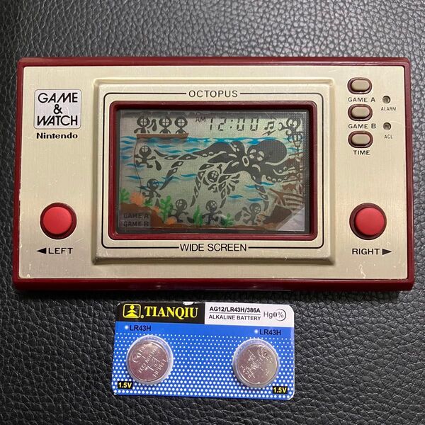 【面白さNo.1か2 画面の偏光板交換済み】任天堂 ゲーム&ウォッチ ゲームウォッチ オクトパス 送料無料!