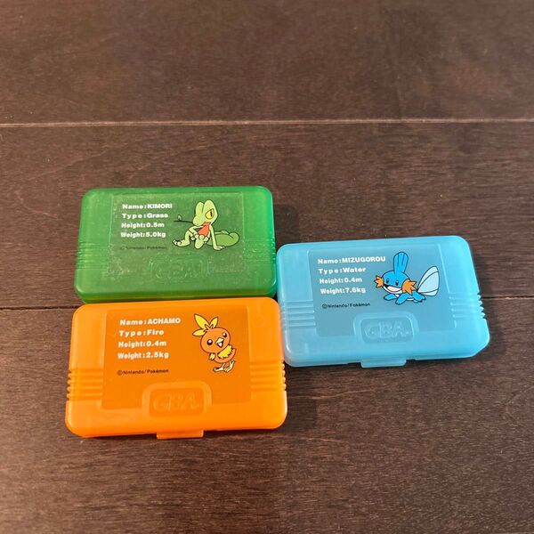 ポケモン ゲームボーイアドバンス カセットケース アチャモ ミズゴロウ キモリ ポケットモンスター