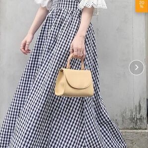 ダズリン ギンガムチェックワンピース ロング レース