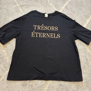 オペークドットクリップ ロゴプリントTシャツ M