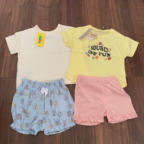 新品 未使用 西松屋 バースディ しまむら Tシャツ ショートパンツ 4点セット 90