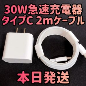 30W急速充電器 タイプCケーブル2m 急速充電器&typecケーブルセット 30Wアダプター 急速充電器 充電器 充電ケーブル