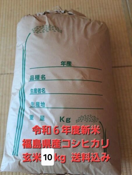 福島見産コシヒカリ 玄米10kg 令和6年度産
