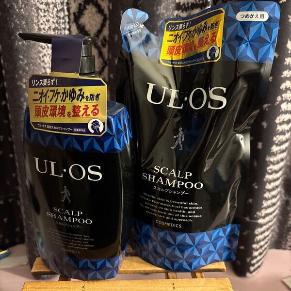 未開封 ウルオス 薬用スカルプシャンプー ポンプ 500mL & 詰め替え 420ml セット