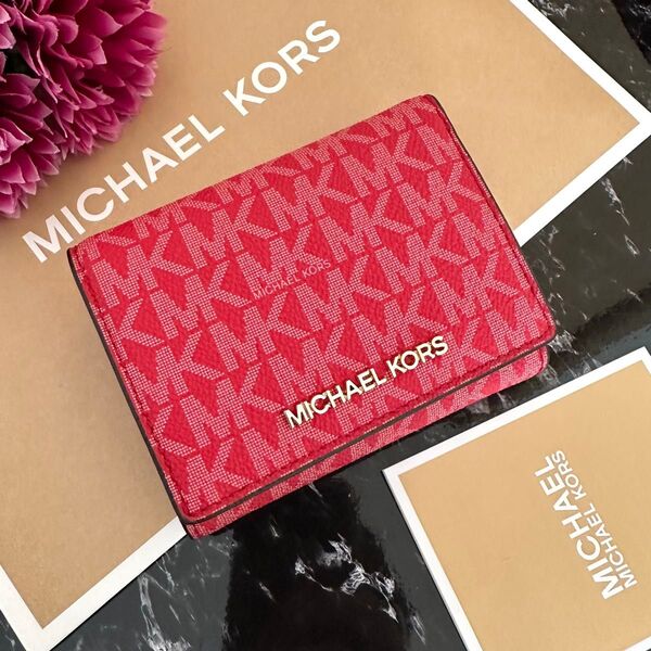 新品 MICHAEL KORS マイケルコース 財布 折り財布 レッド