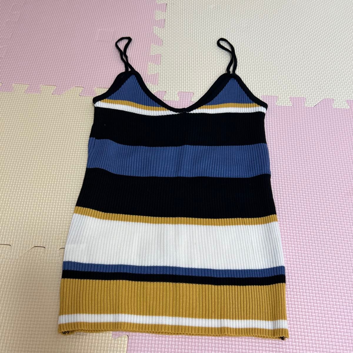 GRL ボーダー キャミ サマーニット 重ね着 夏服 M