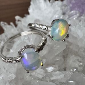 オパール シルバー リング 2個セット ☆。.:*・゜天然石 パワーストーン