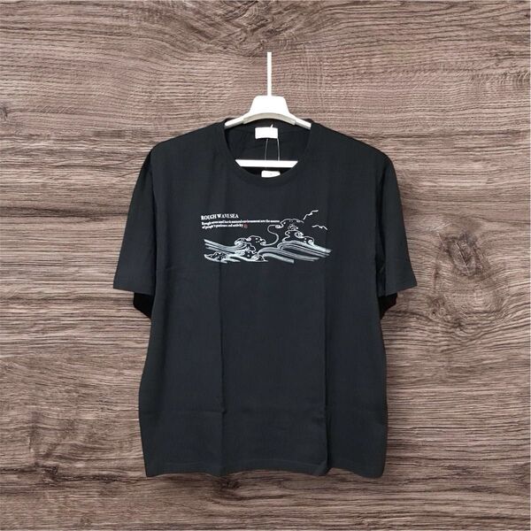Tシャツ 半袖 黒 Tシャツ 和柄 5L 綿100 大きい 未使用タグ付き