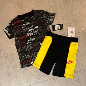 ナイキ ジョーダン 半袖 Tシャツ トップス カットソー ハーフパンツ 半ズボン セットアップ 上下セット スウェット 115