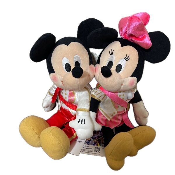 ミッキーとミニー マスコットぬいぐるみバッジ 2個セット