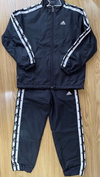 アディダス / adidas ブラック ジャージ 130cm ウィンドブレーカー 上下セット