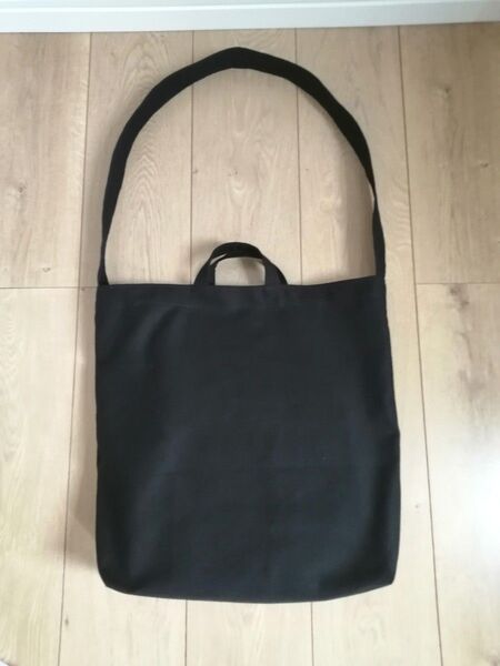ショルダーバッグ 持ち手付き 11号帆布黒 ハンドメイド