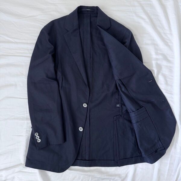 定価20万 LARDINI カシミヤ100 テーラードジャケット 46 春夏OK イタリア製 ラルディーニ ネイビー メンズ