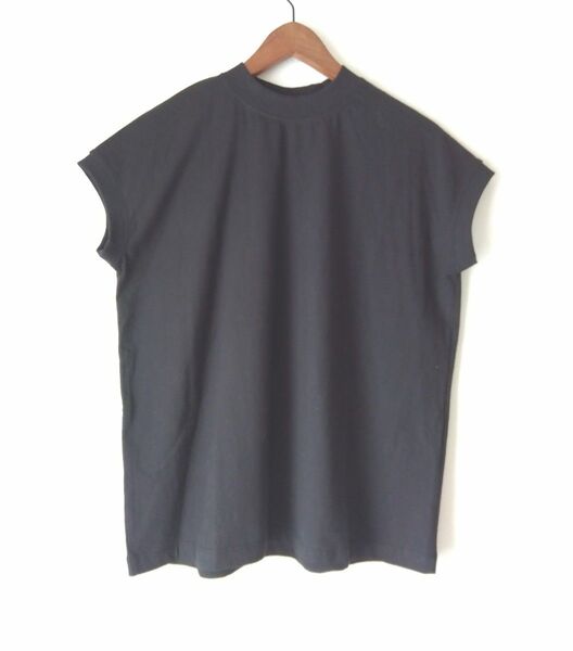 コットン フレンチスリーブ Tシャツ ブラック Lサイズ 綿100 カットソー