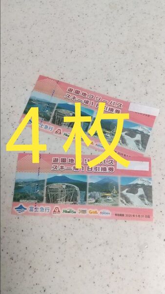 富士急ハイランドフリーパス4枚
