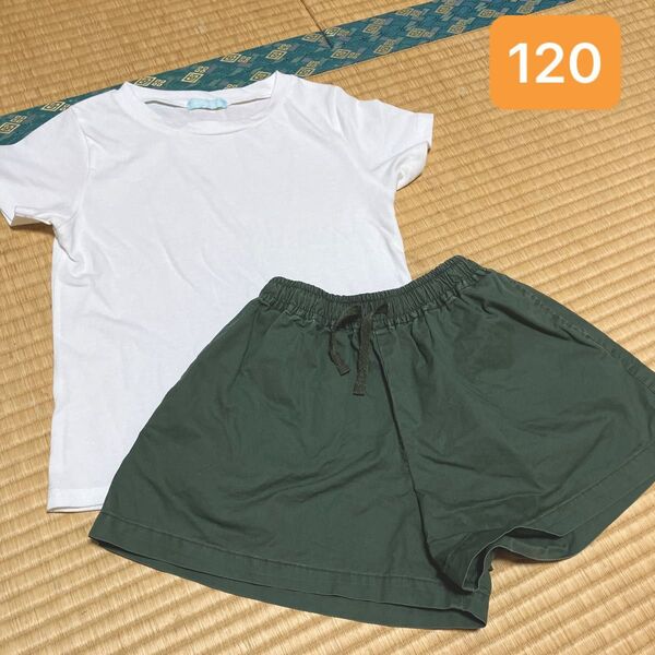 白Tシャツ&ハーフパンツセット120cm