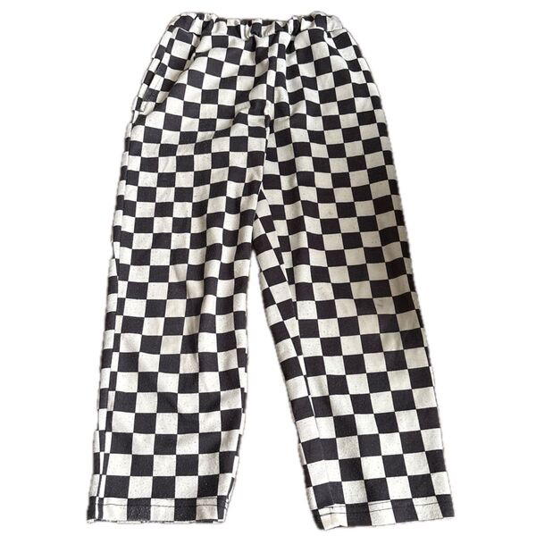 キッズ シェフパンツ チェッカーフラッグ チェッカー柄 キッズ130