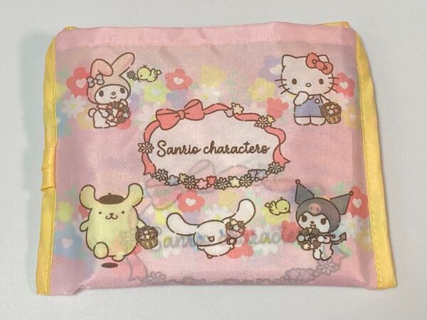【L】サンリオキャラクターズ エコバッグ ショッピングバッグ マイバッグ お花 ピンク 新品 タグ付き サンリオ