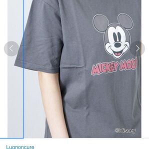 【美品】ディズニー ビンテージ風Tシャツ ルノンキュール ミッキー ディズニーTシャツ グレー 【定価4290円】