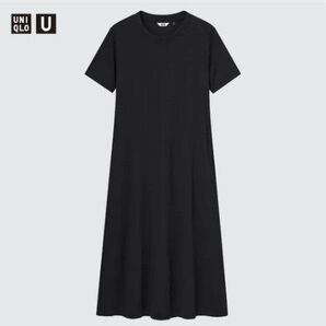 ユニクロ エアリズムコットンロングフレアワンピース M ブラック