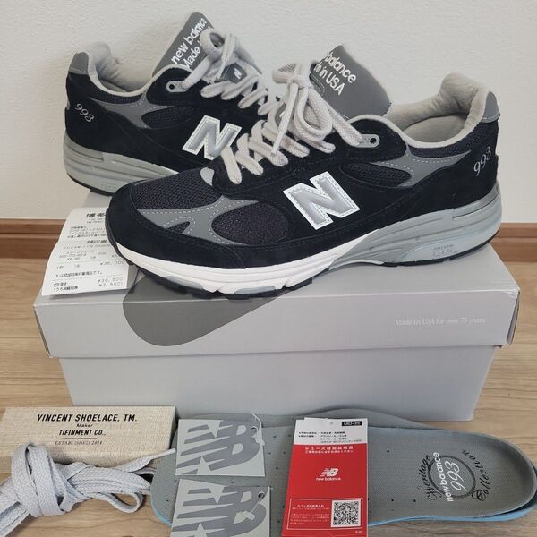 26.5㎝ new balance ニューバランス MR993BK ブラック 別売インソール・シューレースセット