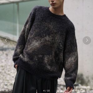 【本日削除】【即日発送】【WYM LIDNM】MOHAIR BLEND JACQUARD SHAGGY KNIT