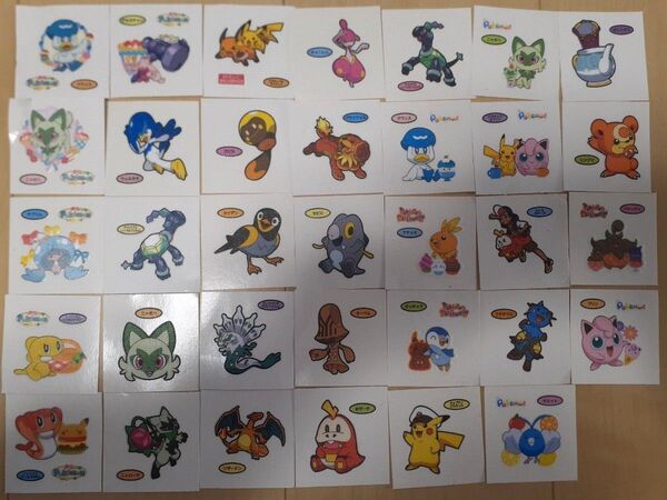 セット売り 34枚 まとめ売り ポケモンデコキャラシール ポケモンパン デコキャラシール ポケモン 第一パン シール