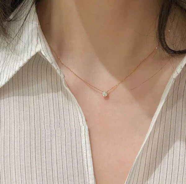 一石ネックレス 一粒 サージカルステンレス 繊細チェーン ゴールドネックレス 特別な日に プレゼント アクセサリー