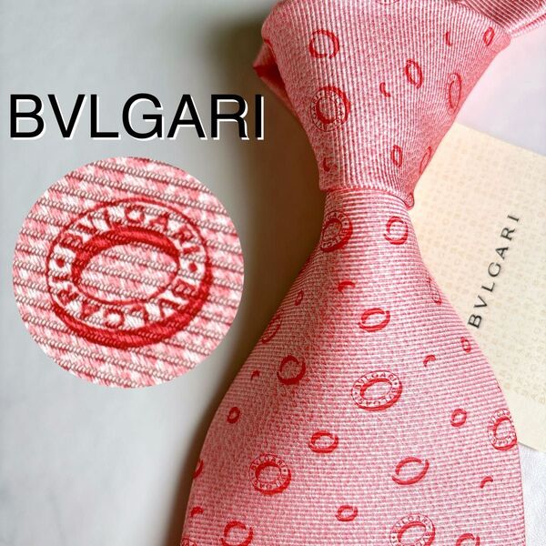 新品 タグ付 BVLGARI ビーゼロワン 総柄 セッテピエゲ ハイブランド 高級シルク ネクタイ イタリア製