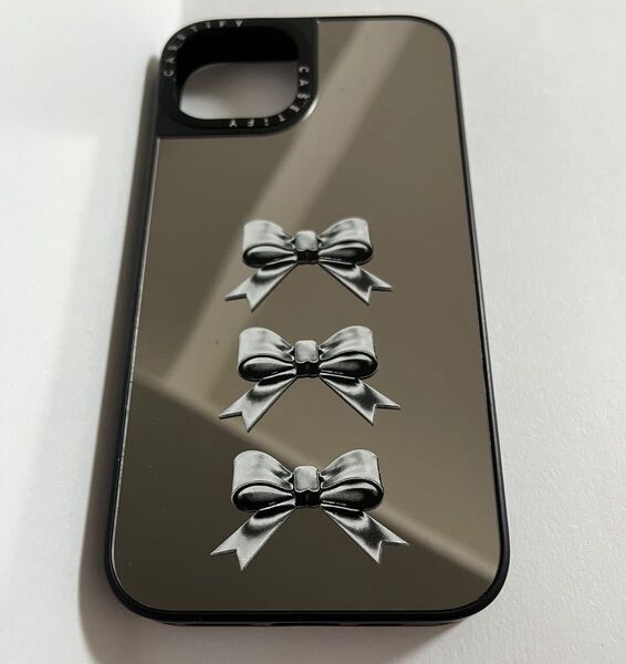 CASETiFY iPhone13 ケース SilverOnBlack ミラーケース MagSafe対応 CHROME Bows