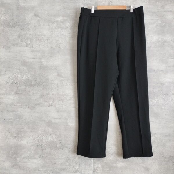 Luntique ★テーパードパンツ 黒4L ウエストゴム スラックス ブラック