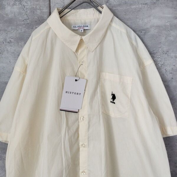 新品タグ付きUS.POLO ASSN オーバーサイズ 半袖シャツゆるダボ黄色系