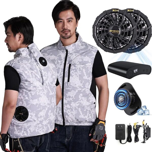 ペルチェ冷却服 空調服 冷却器 扇風機付き 32V 超高出力 20000mAh