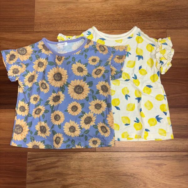 サイズ110 女の子用 半袖Tシャツ 2枚セット 3can4on&ベルメゾン
