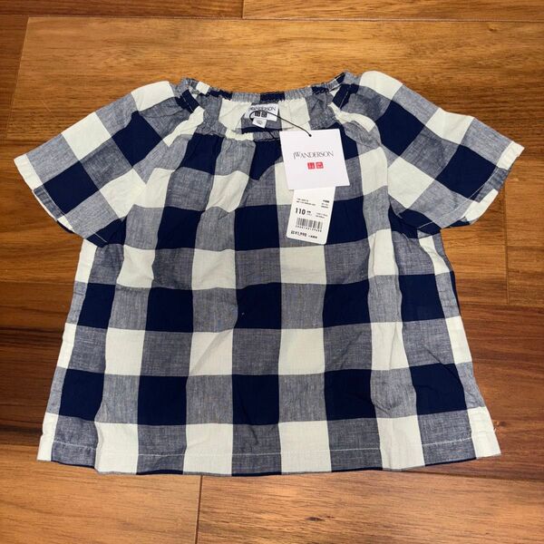 【JW ANDERSON】新品 110 キッズ半袖ギャザーブラウス【UNIQLO】