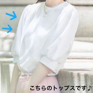 SHEIN Modely キーホールバック モックネックパフスリーブ トップス SS(XS)サイズ